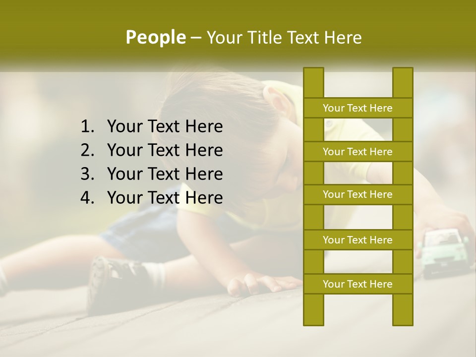 A Young Boy Playing With A Toy Truck PowerPoint Template