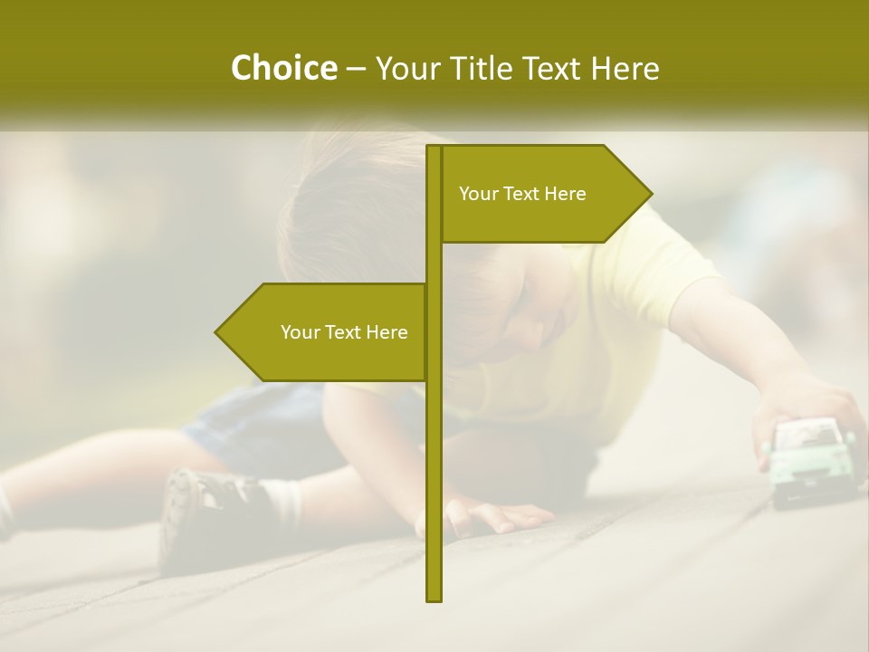A Young Boy Playing With A Toy Truck PowerPoint Template