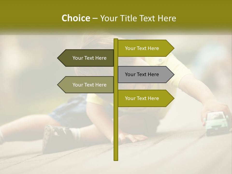 A Young Boy Playing With A Toy Truck PowerPoint Template