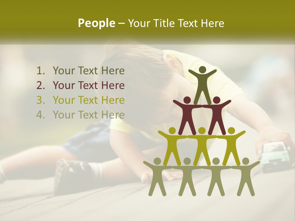 A Young Boy Playing With A Toy Truck PowerPoint Template