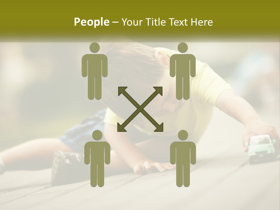 A Young Boy Playing With A Toy Truck PowerPoint Template