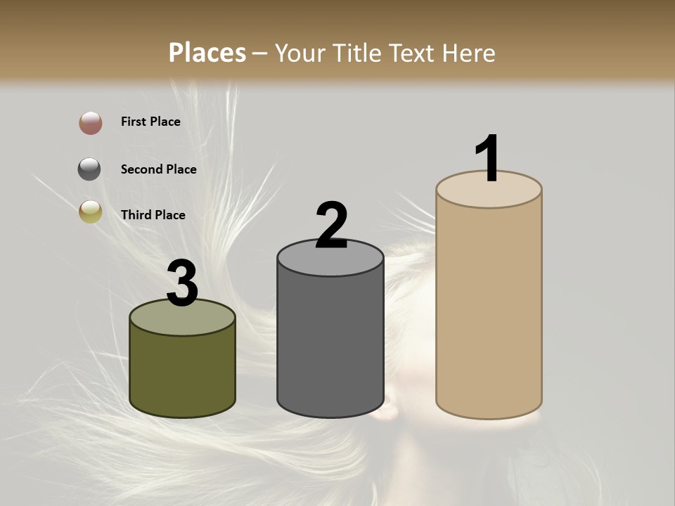 A Beautiful Blonde Woman With Long Hair In Motion PowerPoint Template