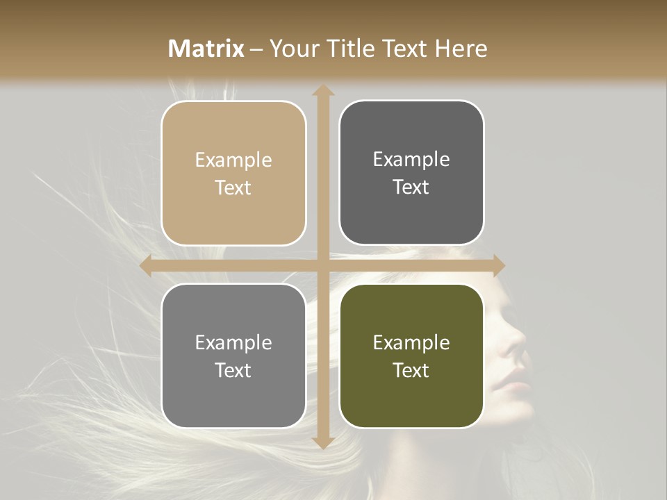 A Beautiful Blonde Woman With Long Hair In Motion PowerPoint Template