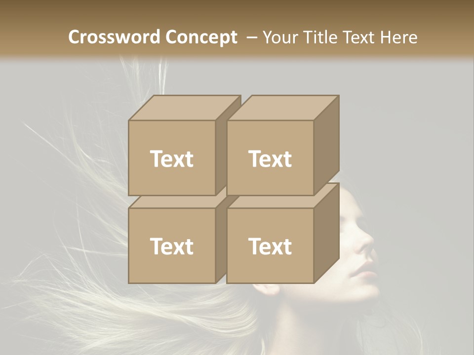 A Beautiful Blonde Woman With Long Hair In Motion PowerPoint Template