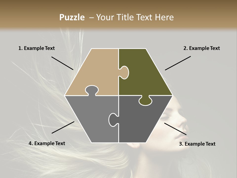 A Beautiful Blonde Woman With Long Hair In Motion PowerPoint Template