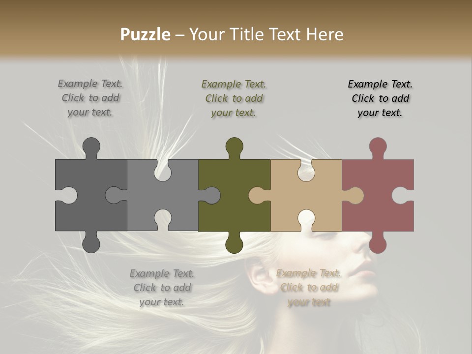 A Beautiful Blonde Woman With Long Hair In Motion PowerPoint Template