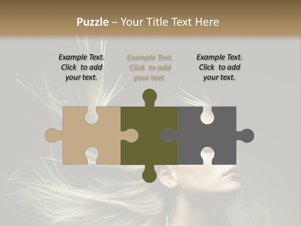 A Beautiful Blonde Woman With Long Hair In Motion PowerPoint Template