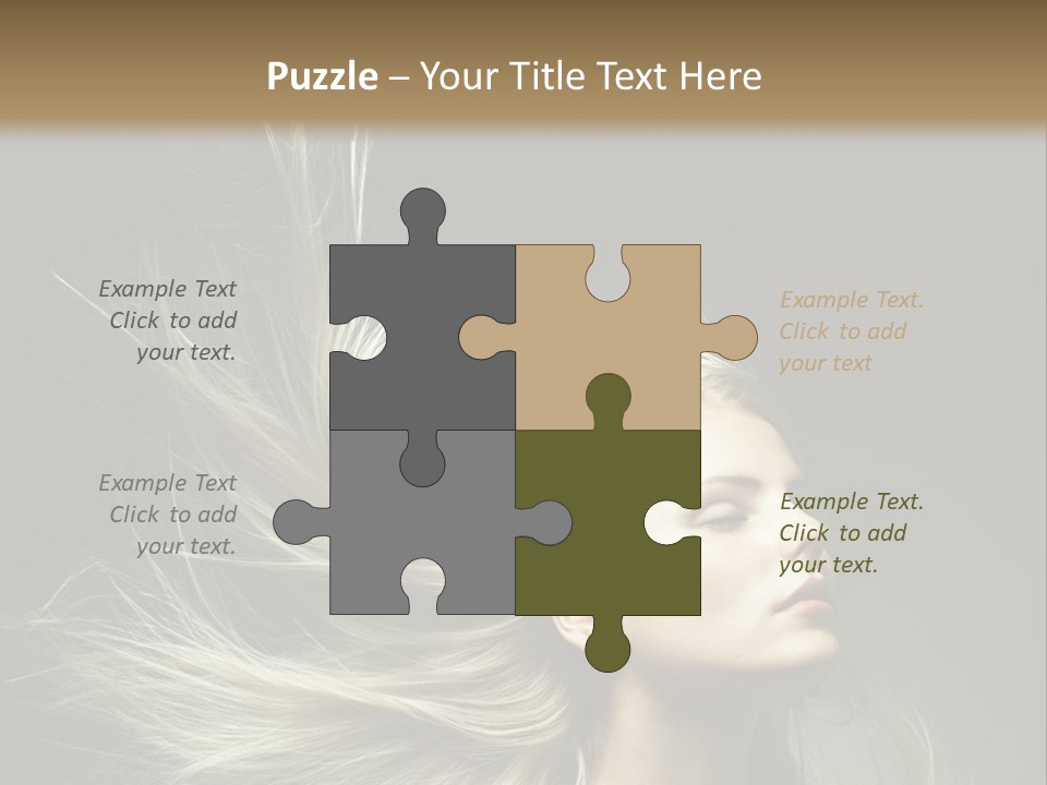 A Beautiful Blonde Woman With Long Hair In Motion PowerPoint Template