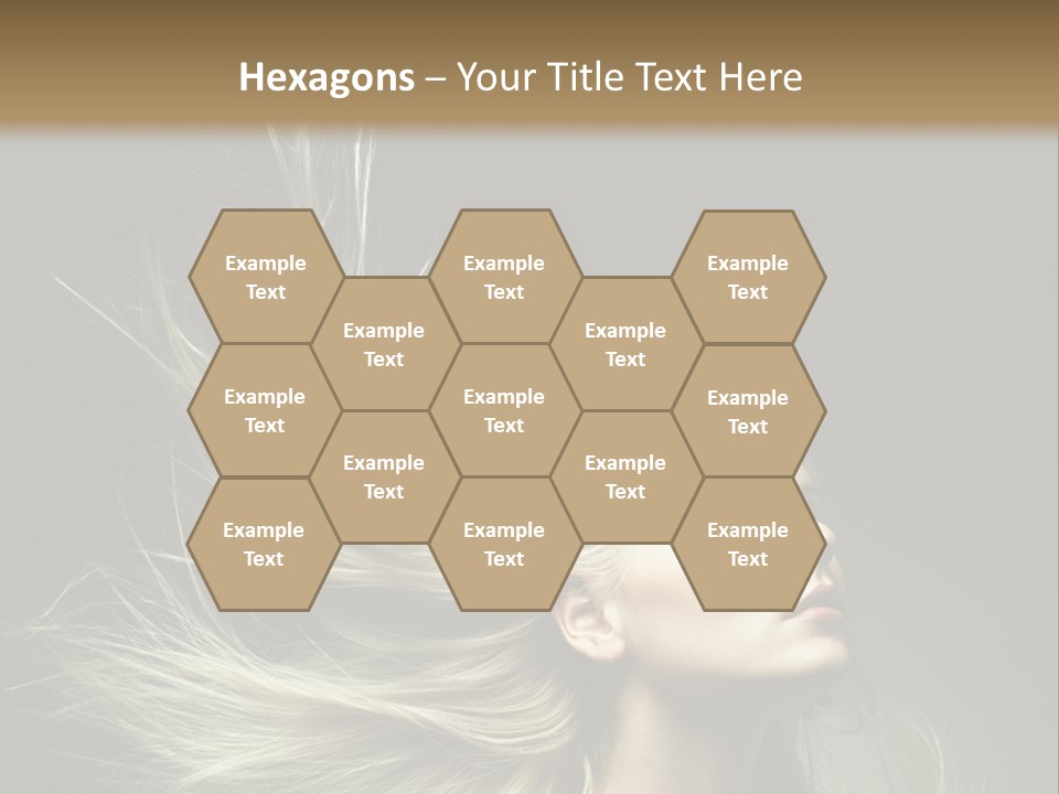 A Beautiful Blonde Woman With Long Hair In Motion PowerPoint Template