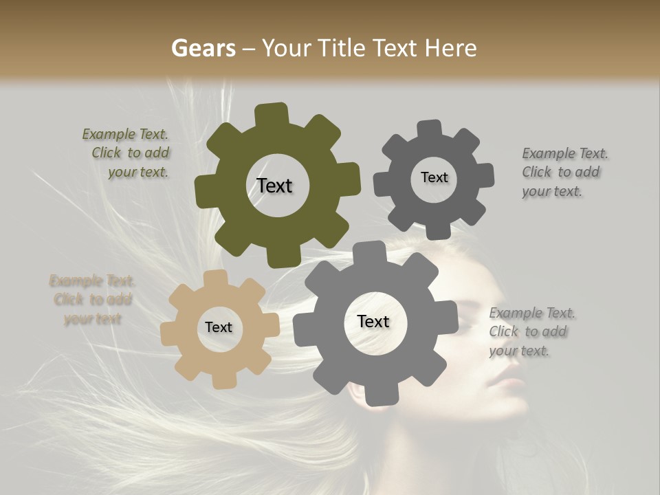 A Beautiful Blonde Woman With Long Hair In Motion PowerPoint Template