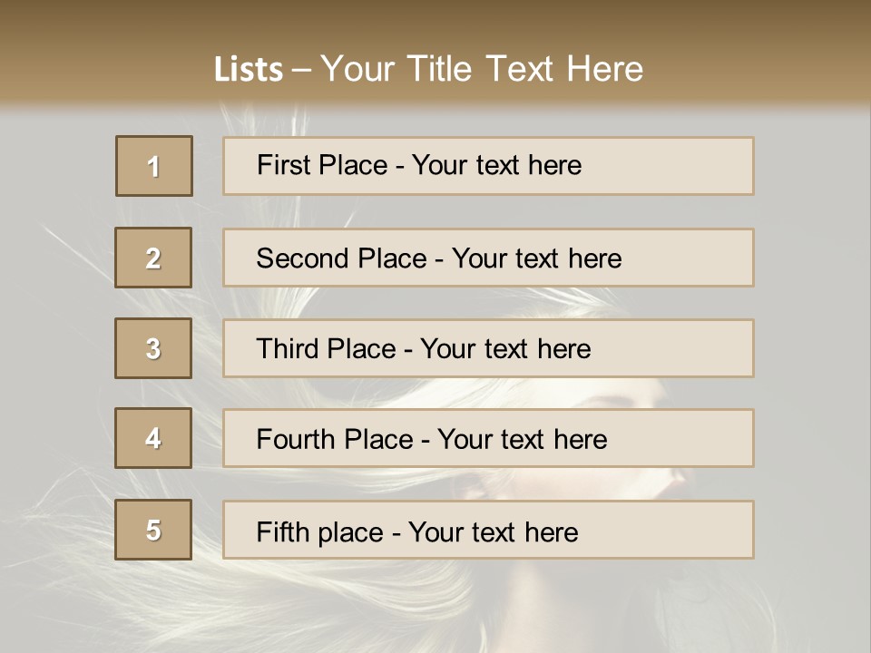 A Beautiful Blonde Woman With Long Hair In Motion PowerPoint Template