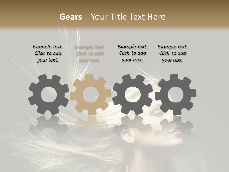 A Beautiful Blonde Woman With Long Hair In Motion PowerPoint Template