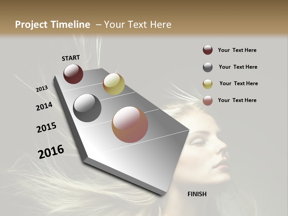 A Beautiful Blonde Woman With Long Hair In Motion PowerPoint Template