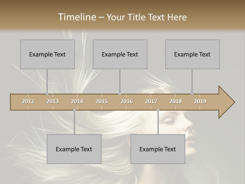 A Beautiful Blonde Woman With Long Hair In Motion PowerPoint Template