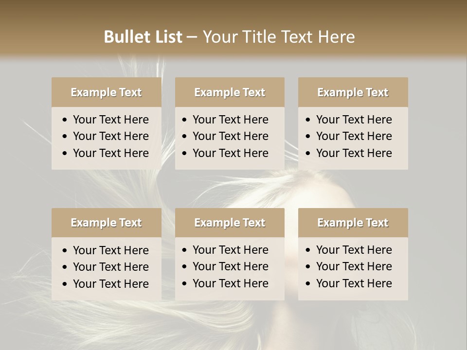 A Beautiful Blonde Woman With Long Hair In Motion PowerPoint Template