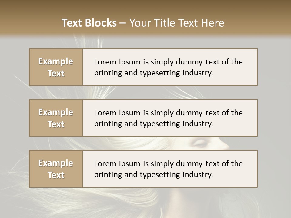 A Beautiful Blonde Woman With Long Hair In Motion PowerPoint Template