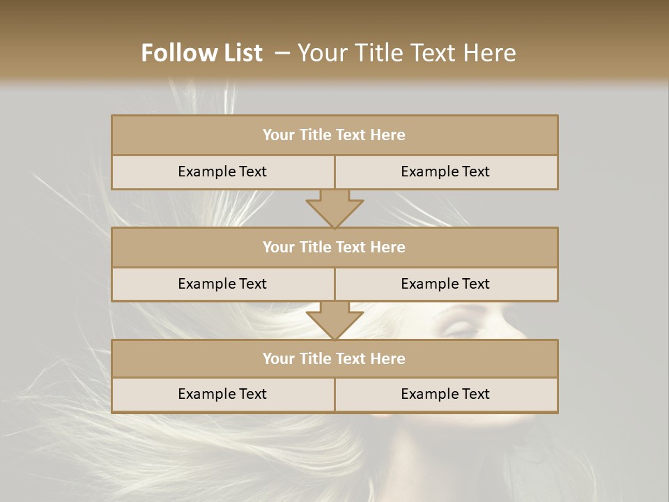 A Beautiful Blonde Woman With Long Hair In Motion PowerPoint Template