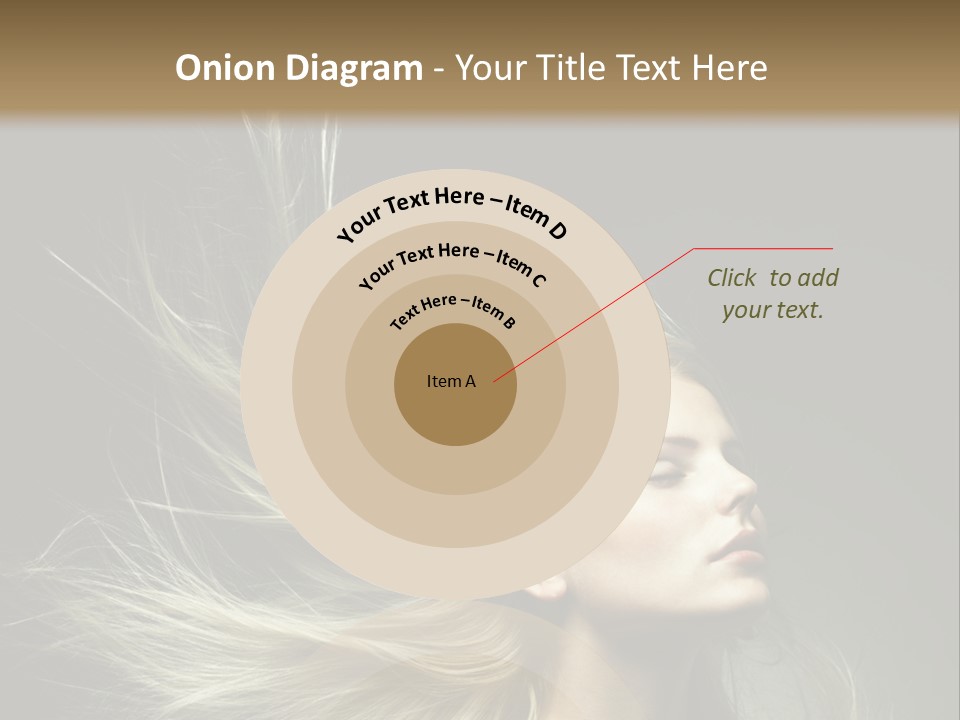 A Beautiful Blonde Woman With Long Hair In Motion PowerPoint Template