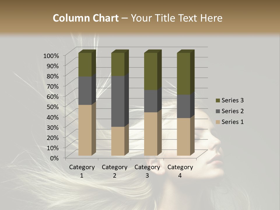 A Beautiful Blonde Woman With Long Hair In Motion PowerPoint Template