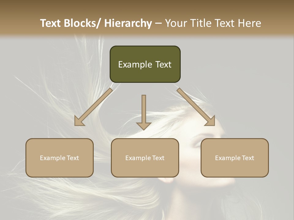 A Beautiful Blonde Woman With Long Hair In Motion PowerPoint Template