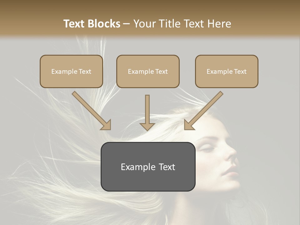 A Beautiful Blonde Woman With Long Hair In Motion PowerPoint Template