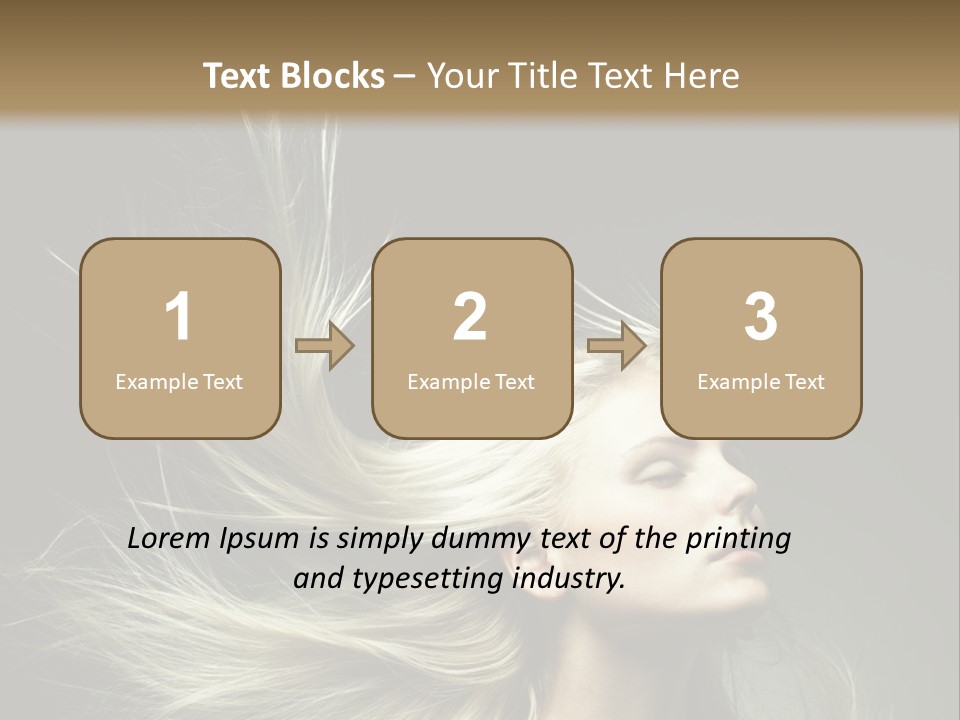 A Beautiful Blonde Woman With Long Hair In Motion PowerPoint Template