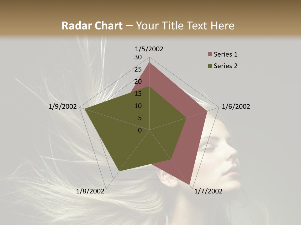 A Beautiful Blonde Woman With Long Hair In Motion PowerPoint Template