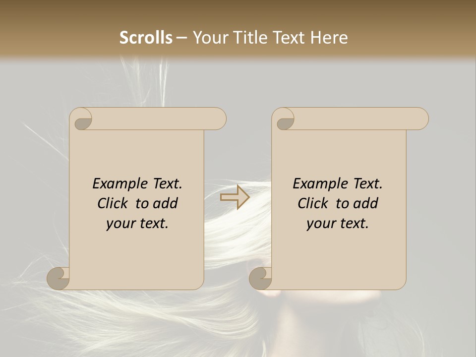 A Beautiful Blonde Woman With Long Hair In Motion PowerPoint Template