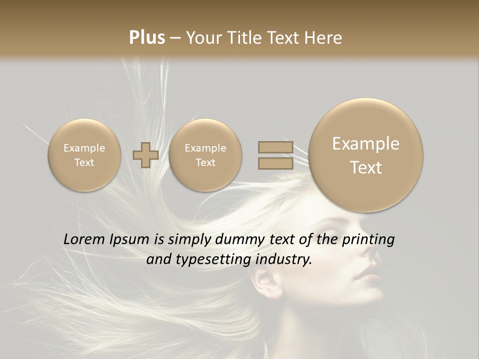 A Beautiful Blonde Woman With Long Hair In Motion PowerPoint Template