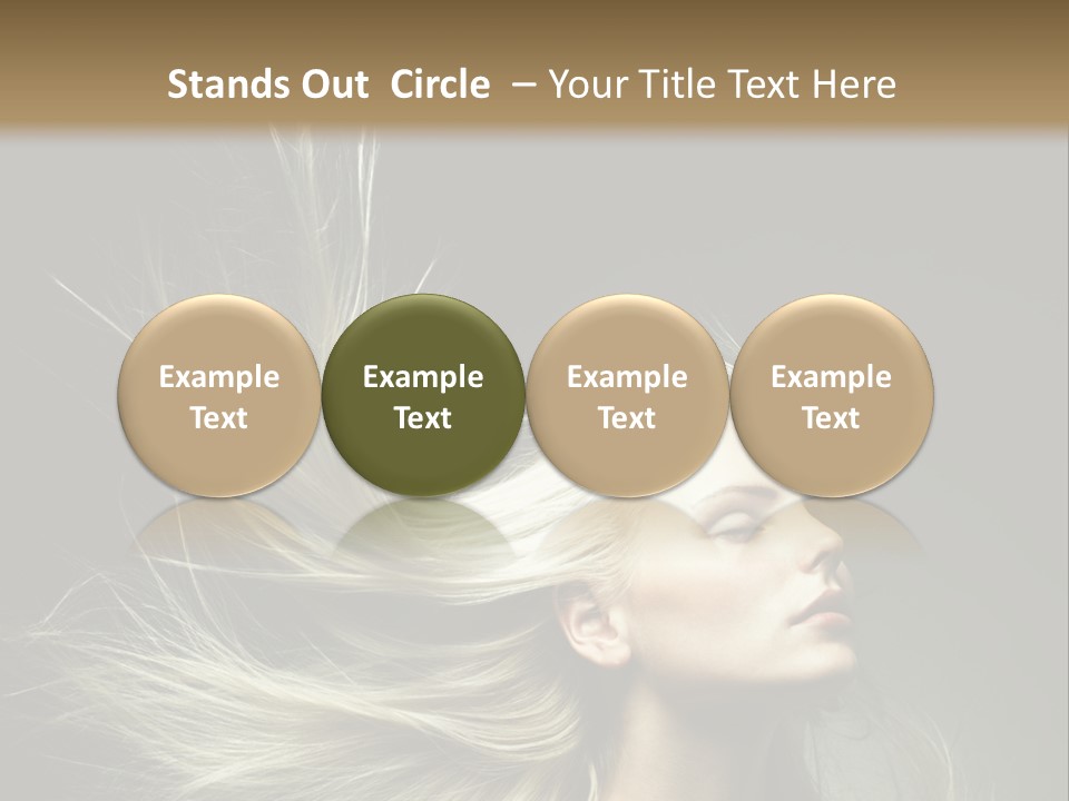 A Beautiful Blonde Woman With Long Hair In Motion PowerPoint Template