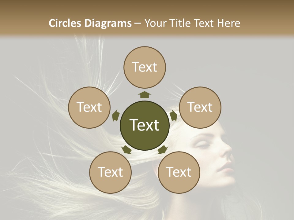 A Beautiful Blonde Woman With Long Hair In Motion PowerPoint Template