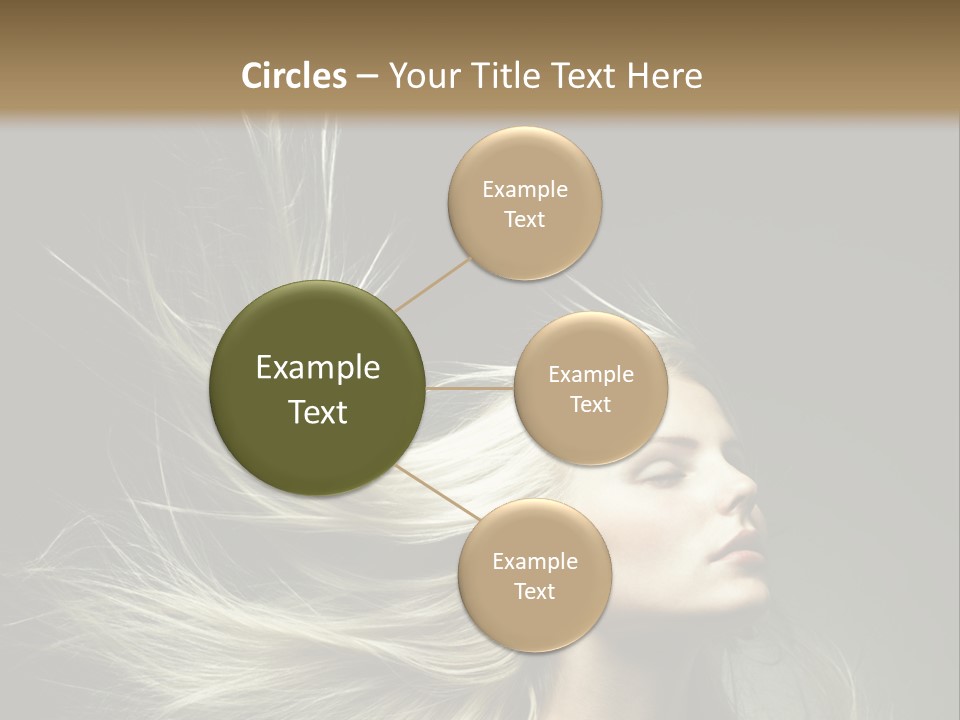 A Beautiful Blonde Woman With Long Hair In Motion PowerPoint Template