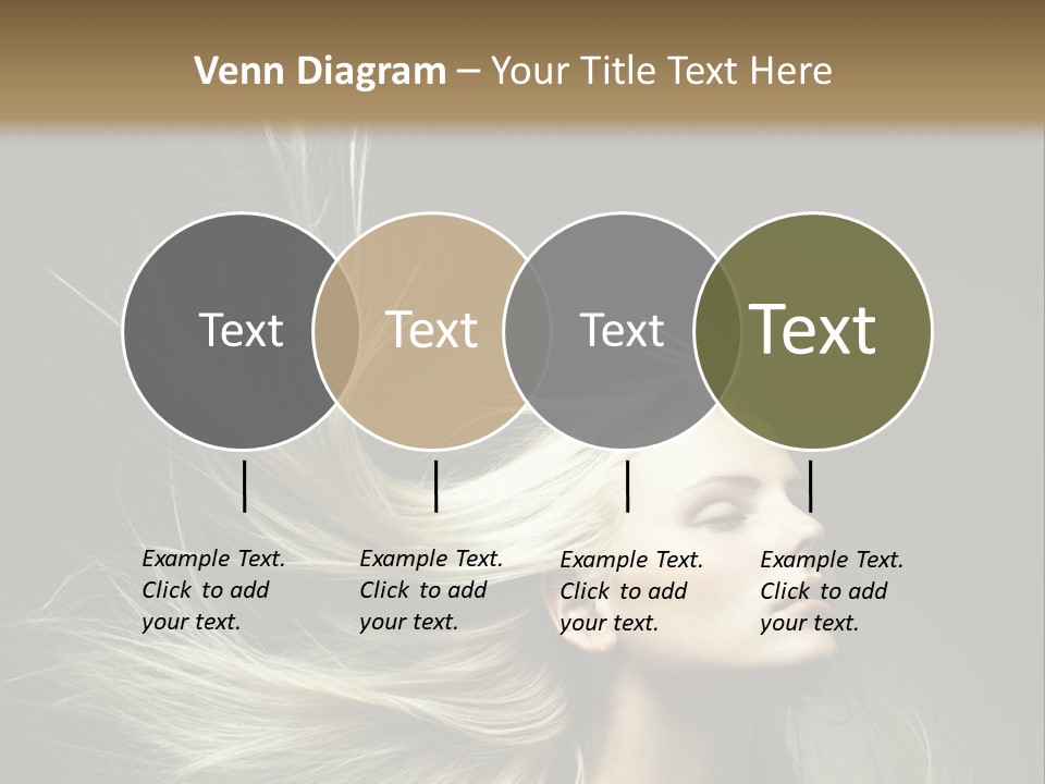 A Beautiful Blonde Woman With Long Hair In Motion PowerPoint Template