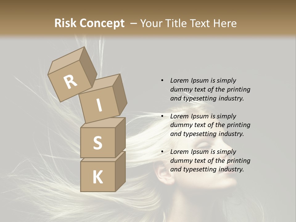 A Beautiful Blonde Woman With Long Hair In Motion PowerPoint Template