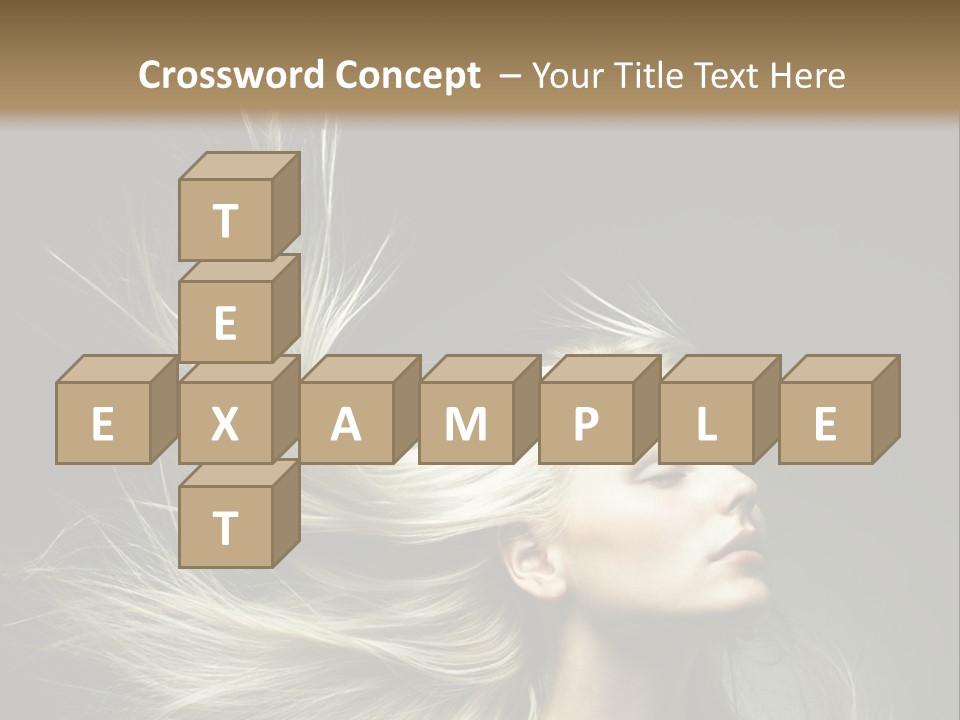 A Beautiful Blonde Woman With Long Hair In Motion PowerPoint Template