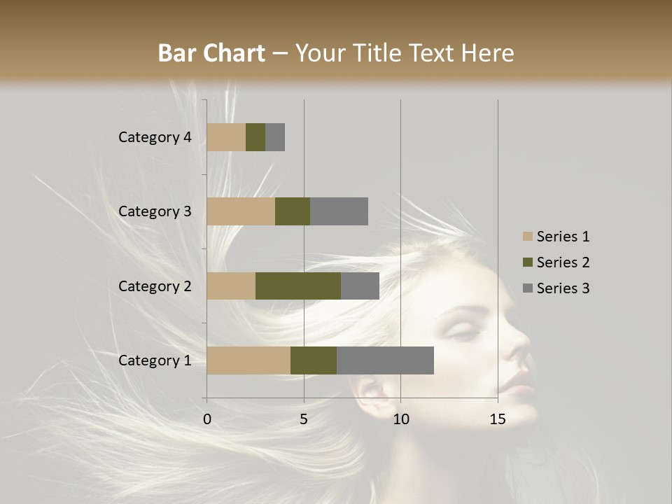 A Beautiful Blonde Woman With Long Hair In Motion PowerPoint Template