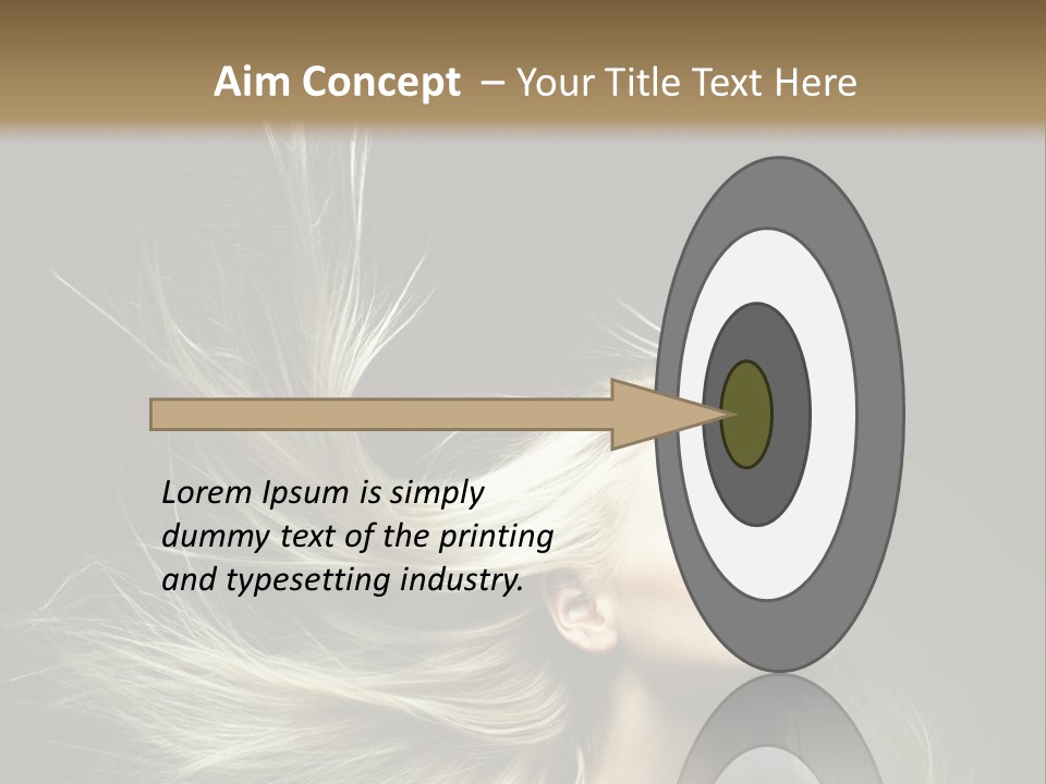 A Beautiful Blonde Woman With Long Hair In Motion PowerPoint Template