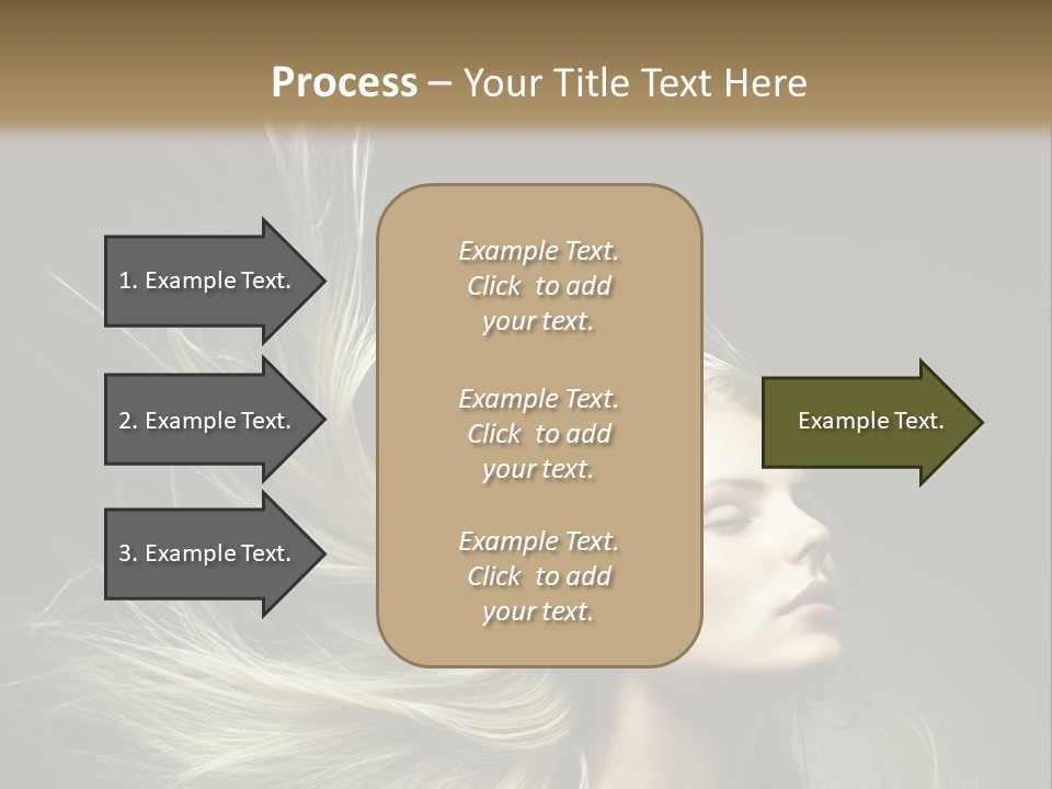 A Beautiful Blonde Woman With Long Hair In Motion PowerPoint Template