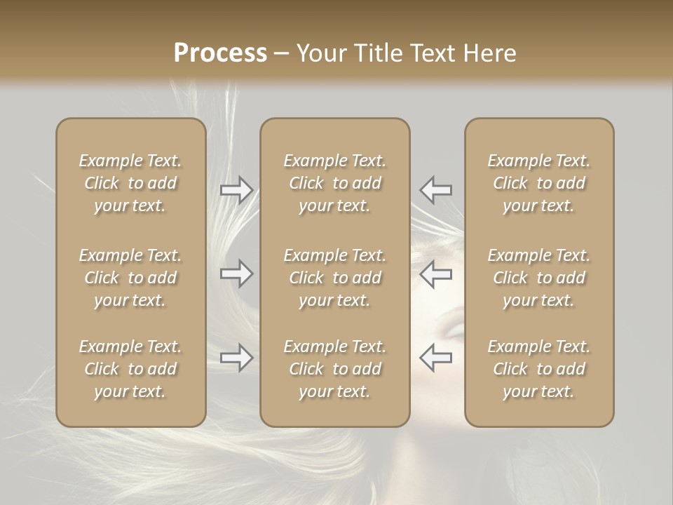 A Beautiful Blonde Woman With Long Hair In Motion PowerPoint Template