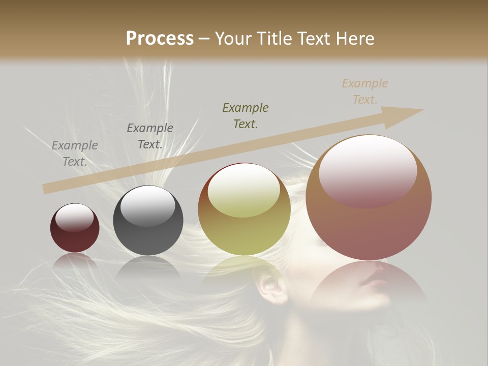 A Beautiful Blonde Woman With Long Hair In Motion PowerPoint Template