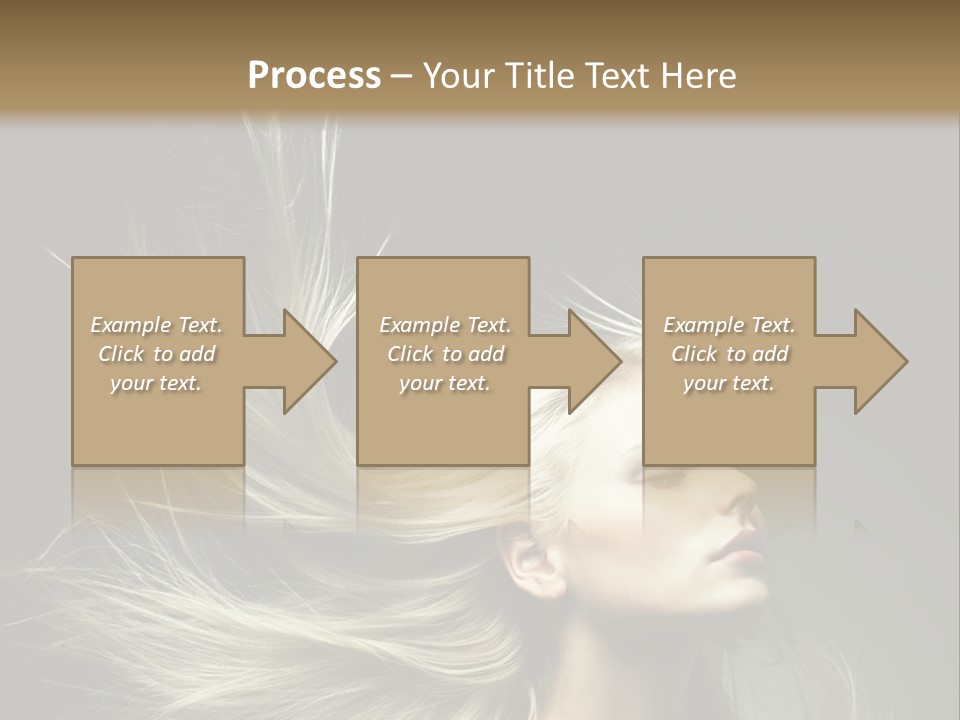 A Beautiful Blonde Woman With Long Hair In Motion PowerPoint Template