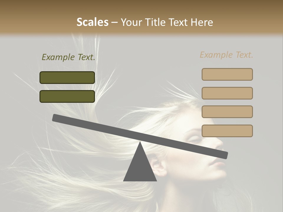 A Beautiful Blonde Woman With Long Hair In Motion PowerPoint Template