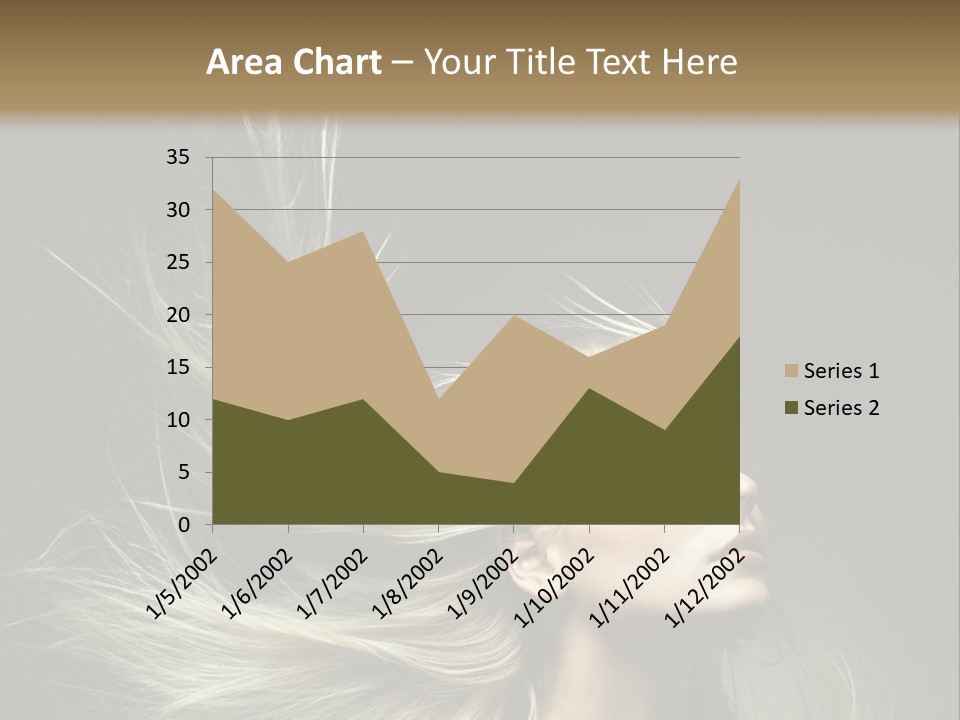 A Beautiful Blonde Woman With Long Hair In Motion PowerPoint Template