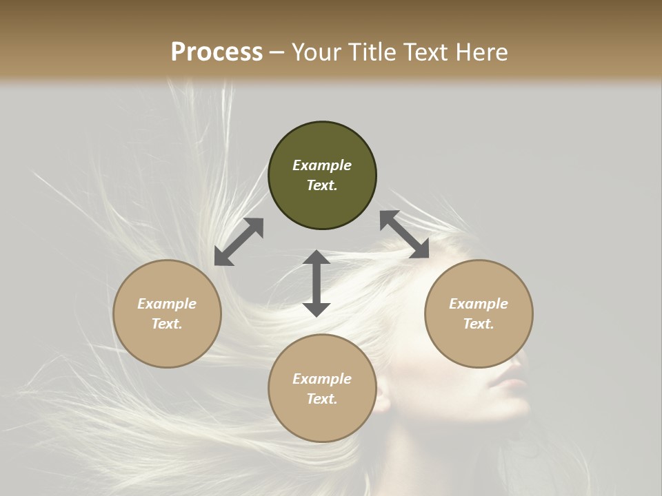 A Beautiful Blonde Woman With Long Hair In Motion PowerPoint Template