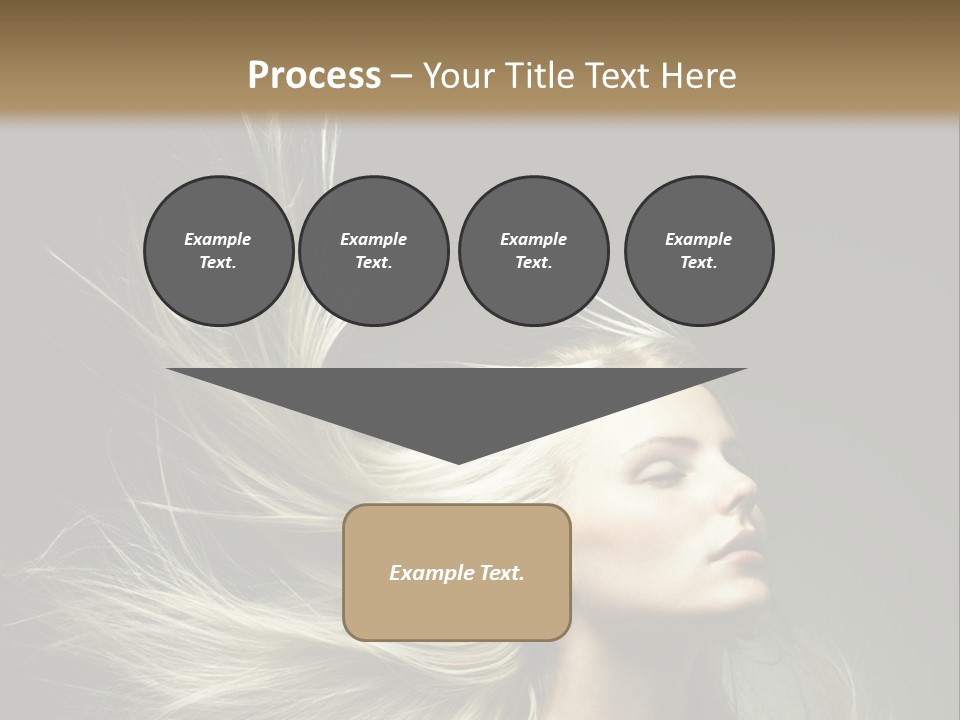 A Beautiful Blonde Woman With Long Hair In Motion PowerPoint Template