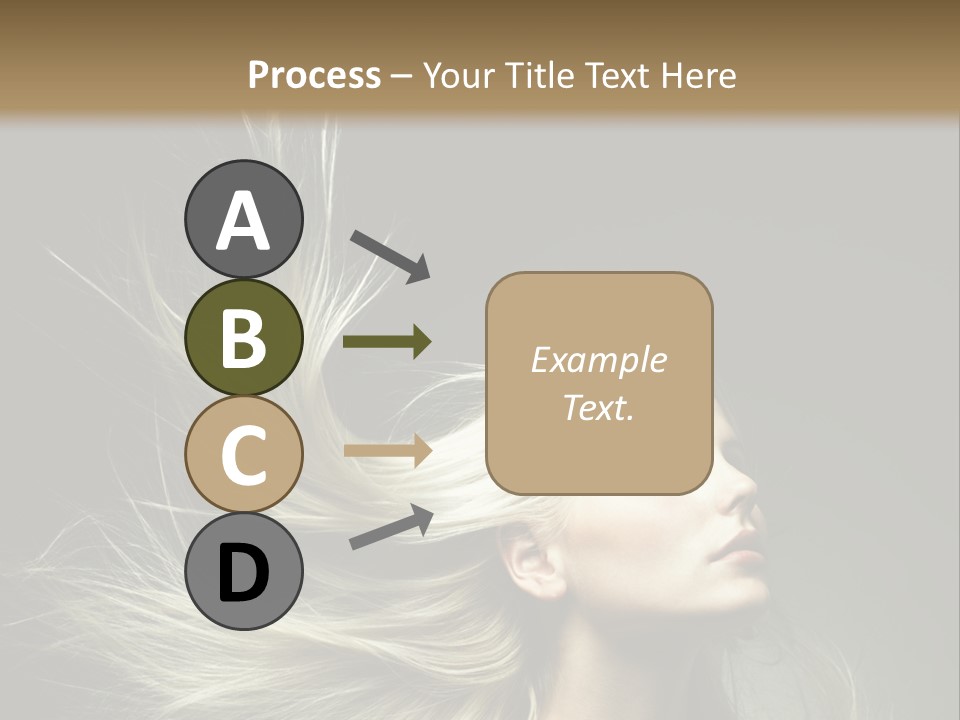 A Beautiful Blonde Woman With Long Hair In Motion PowerPoint Template