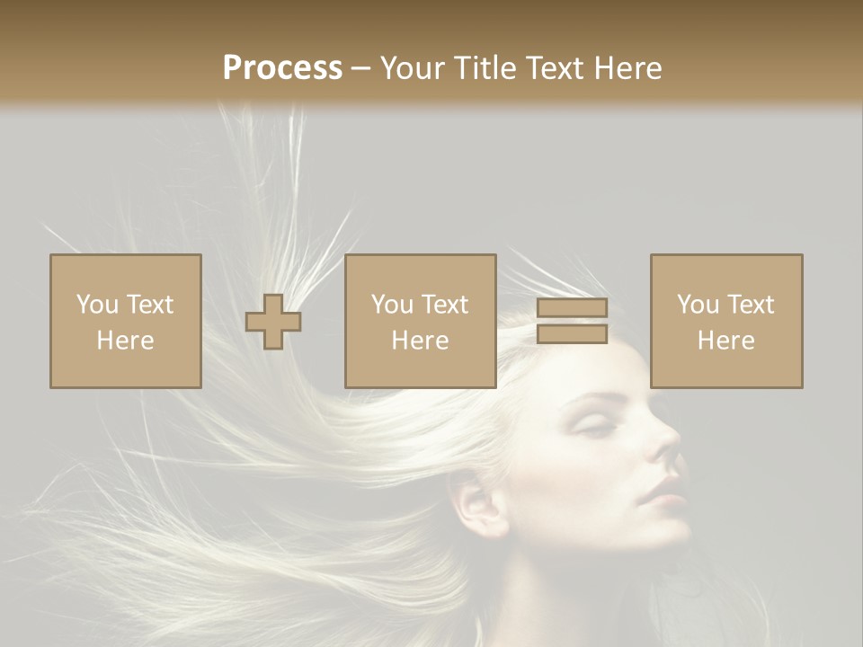 A Beautiful Blonde Woman With Long Hair In Motion PowerPoint Template