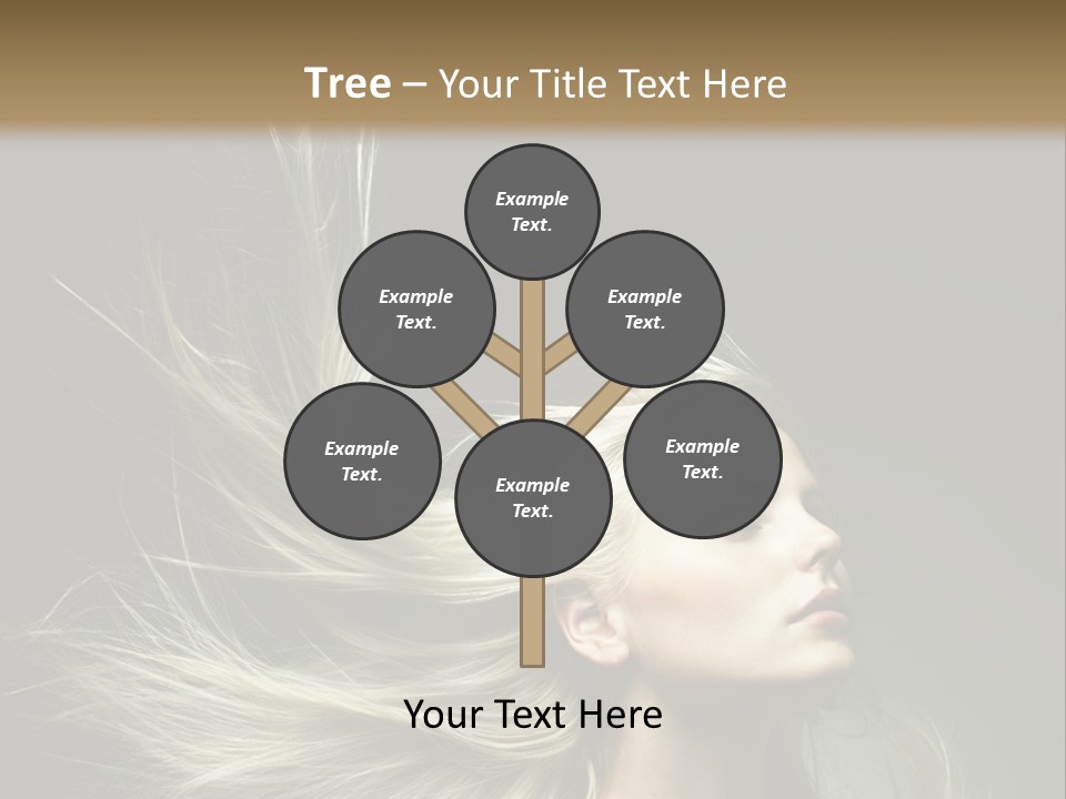 A Beautiful Blonde Woman With Long Hair In Motion PowerPoint Template