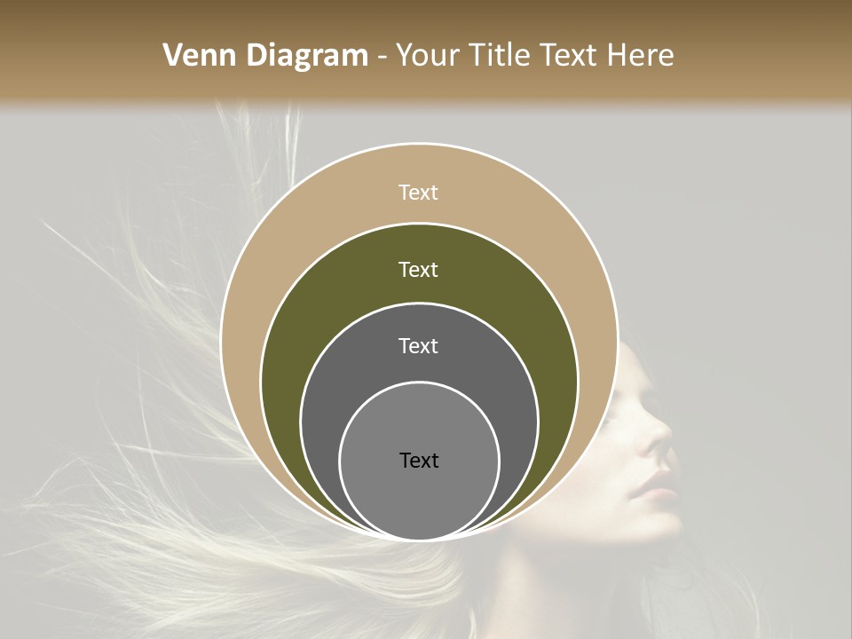 A Beautiful Blonde Woman With Long Hair In Motion PowerPoint Template