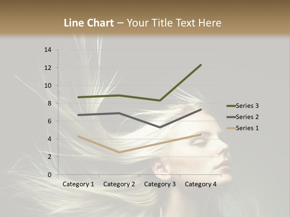 A Beautiful Blonde Woman With Long Hair In Motion PowerPoint Template